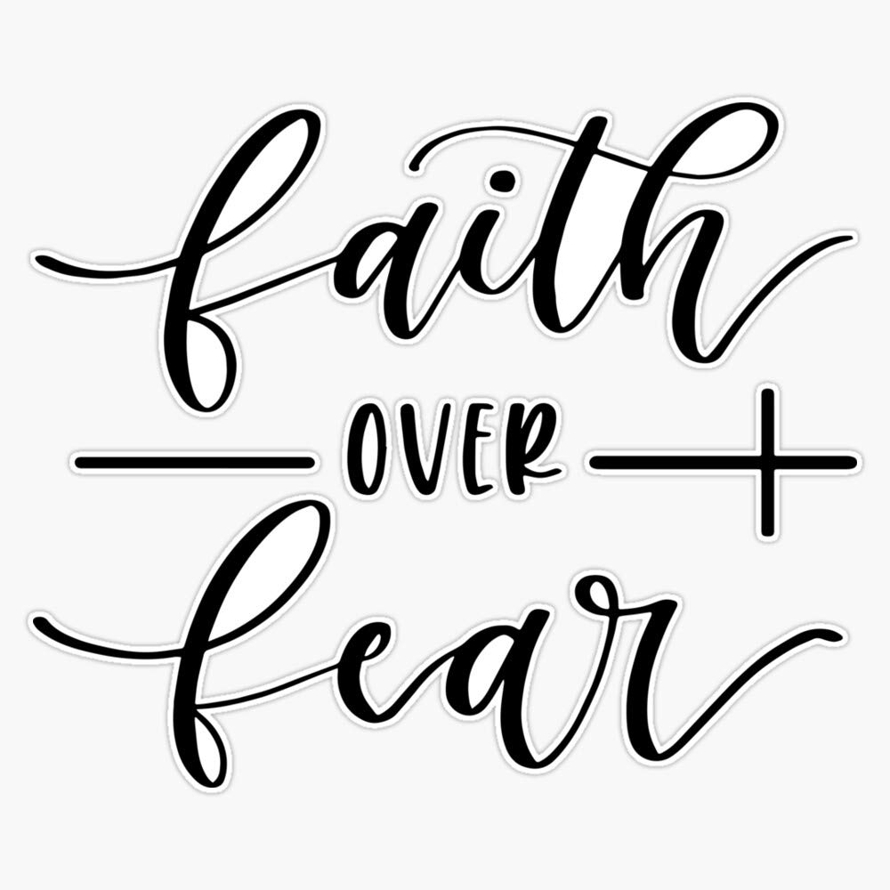 Faith Over Fear Christian Quote Vinyl Bumper Sticker - Waterproof 5 Inch Decal for Cars, Laptops & Windows - Inspirational Bible Verse Sticker for Daily Motivation