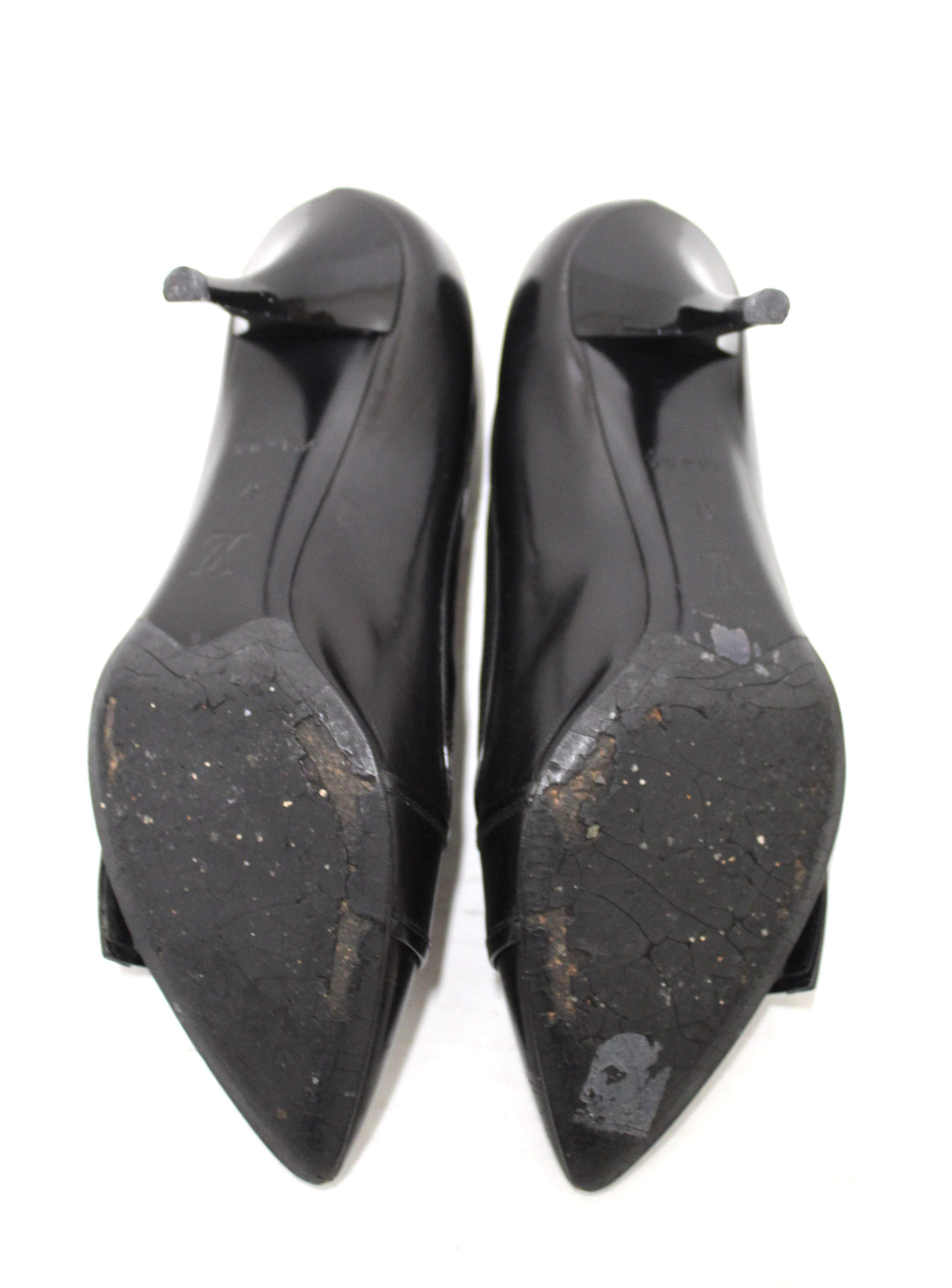 Authentic Louis Vuitton Black Leather Pointed Toe Pumps with Silver Buckle - Women's Size 37 (US 7) | Luxury High Heels for Evening Parties, Weddings & Formal Events