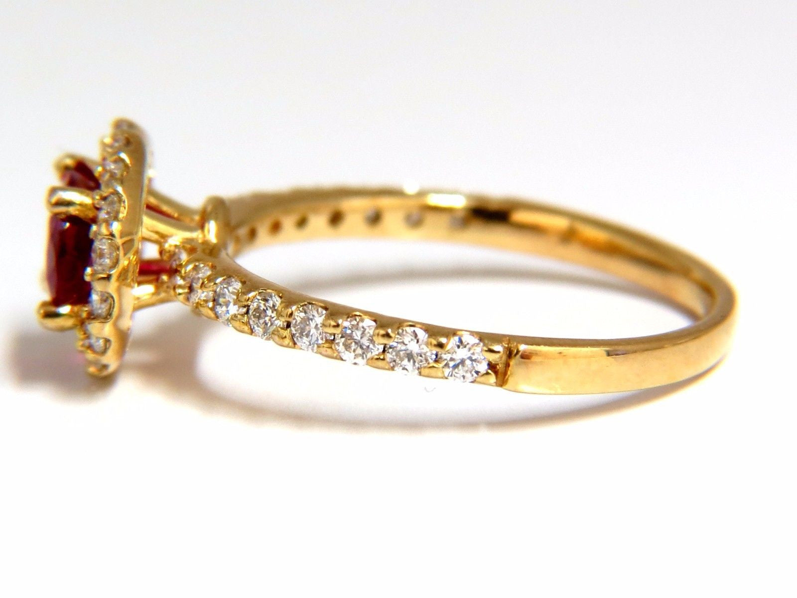GIA Certified 1.01ct Oval Cut Red Ruby & 0.50ct Diamond Ring in 14K Gold - Elegant Engagement, Wedding, or Anniversary Jewelry Gift