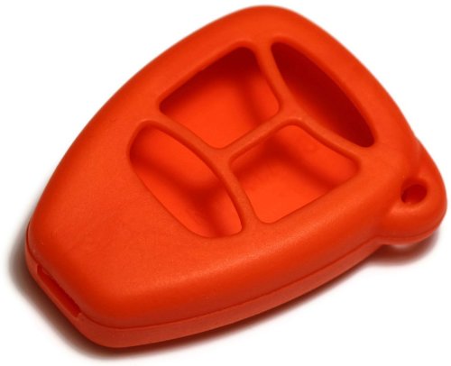 Orange Silicone Key Fob Cover Case for Jeep Commander 2006-2007 - Durable Smart Remote Protector with Keychain - Perfect for Off-Roading, Daily Commute & Car Key Protection