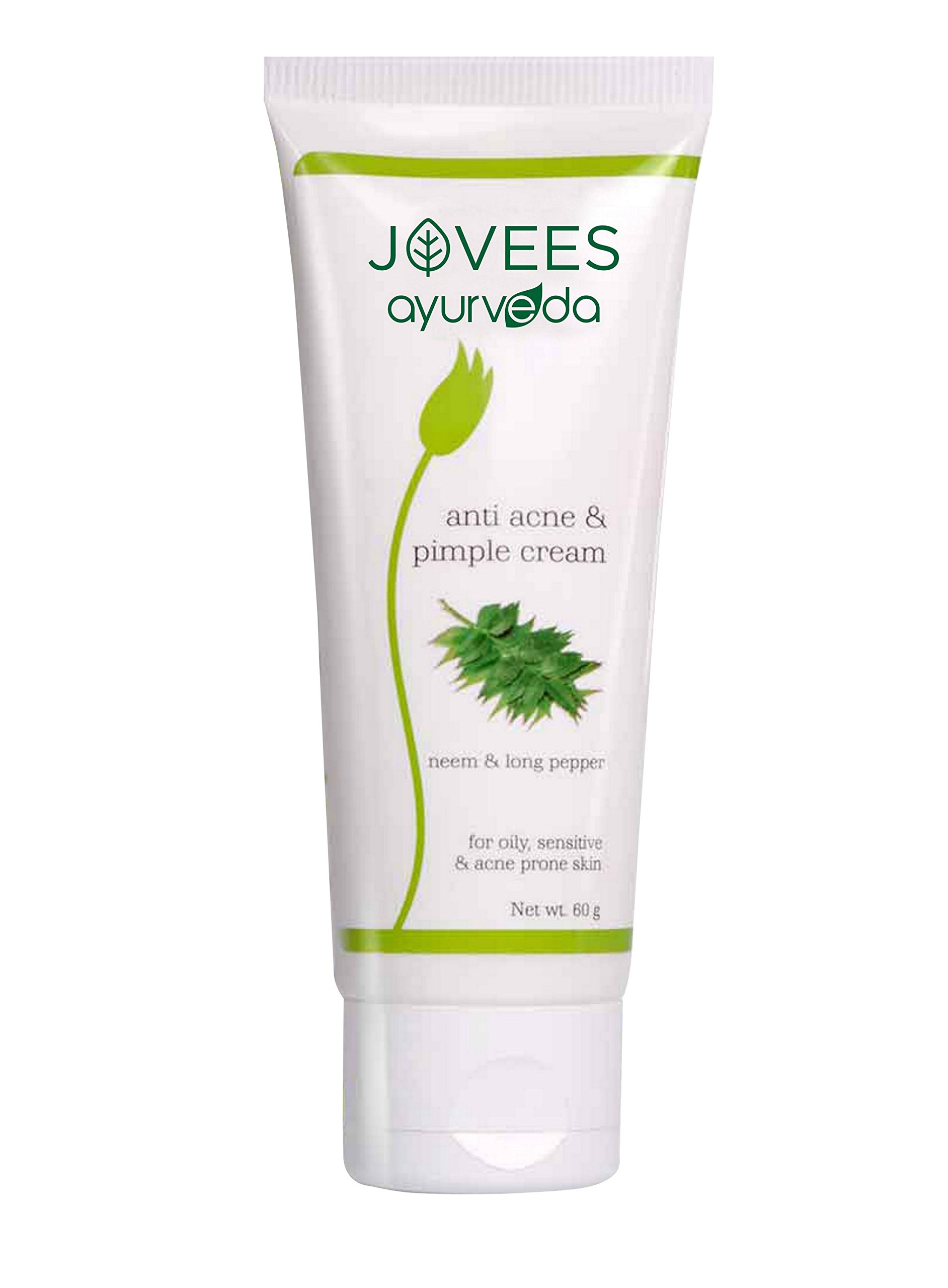 Jovees Herbal Anti Acne & Pimple Cream - Reduces Acne, Dark Spots & Treats Pimples | Oil-Free, Lightweight Formula | For Oily, Sensitive & Acne-Prone Skin | 60g | Perfect for Daily Skincare Routine & Teenage Acne Treatment
