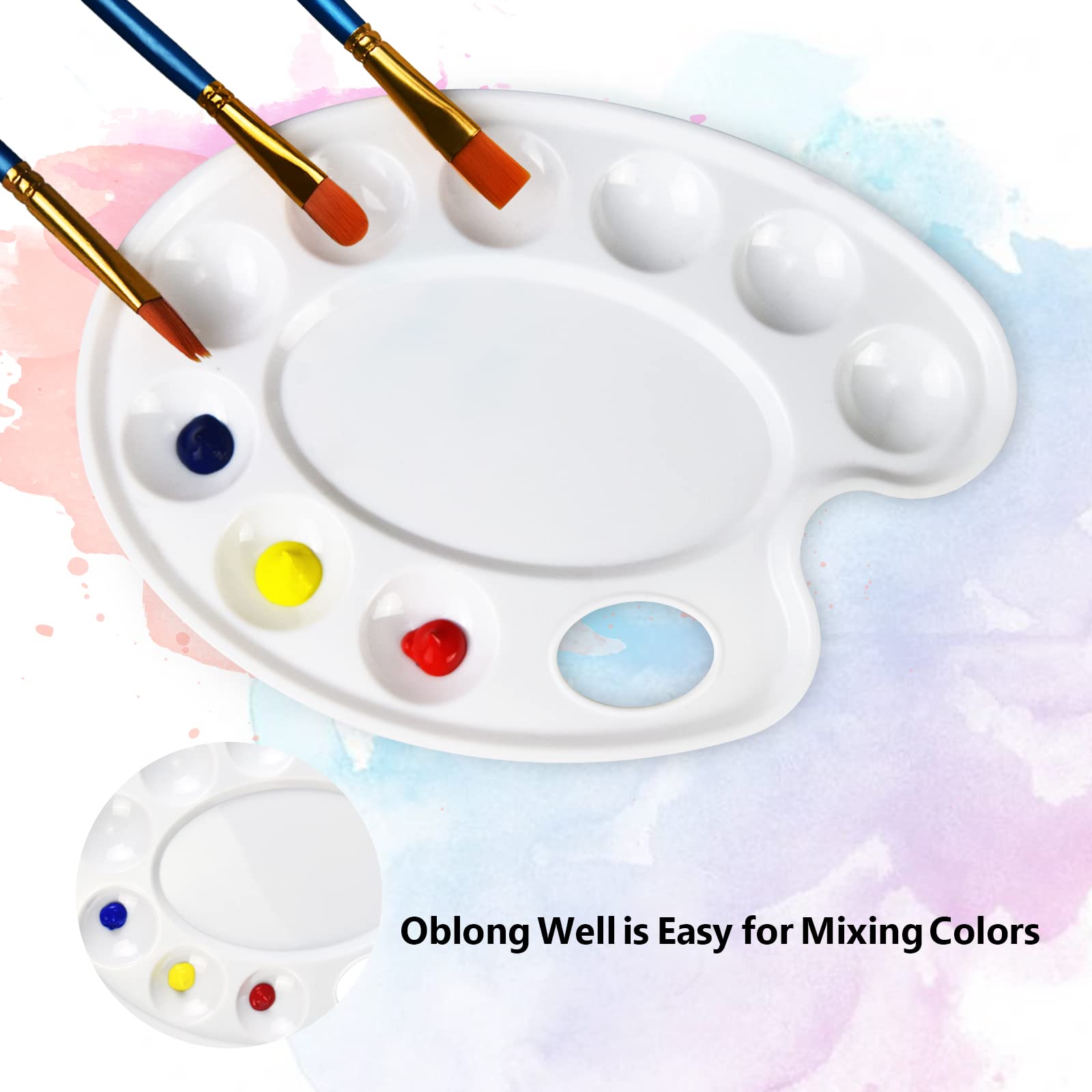 30-Piece Plastic Paint Tray Palettes with 9 Wells - Reusable Art Supplies for Kids & Adults - Perfect for Painting, DIY Crafts, Art Classes & Home Decor Projects