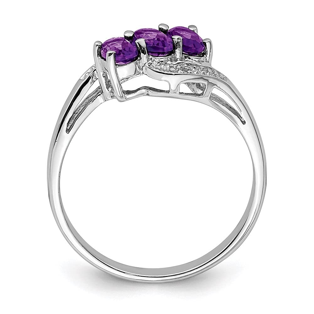 0.59ct Oval Cut Amethyst & Diamond Accent Engagement Ring for Women - 925 Sterling Silver Wedding Promise Ring - Perfect for Proposals, Anniversaries & Special Occasions