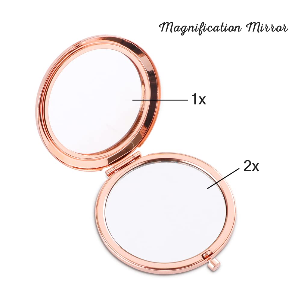 Rose Gold Compact Mirror - Unique Retirement Gift for Women | Personalized Coworker Appreciation Present for Birthday, Christmas | Truly Great Coworkers Are Hard to Find | Perfect for Office Farewells, Retirement Parties & Daily Touch-ups