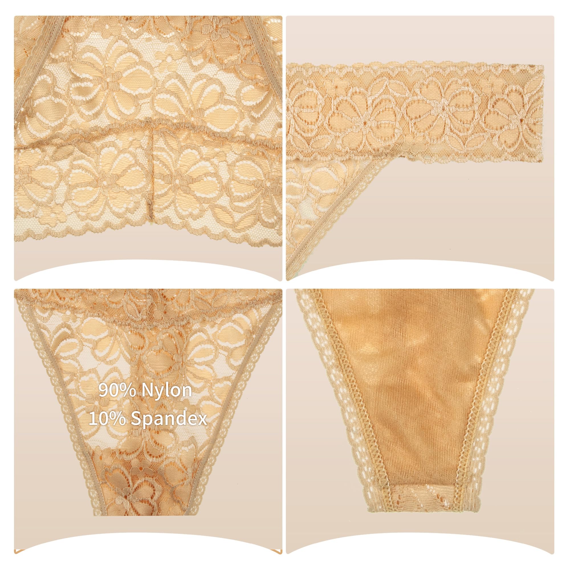 10 Pack Seamless Lace Thongs for Women - Plus Size Breathable Cotton Underwear, Low Rise T-Back No Show Panties - Perfect for Everyday Wear, Workout & Special Occasions