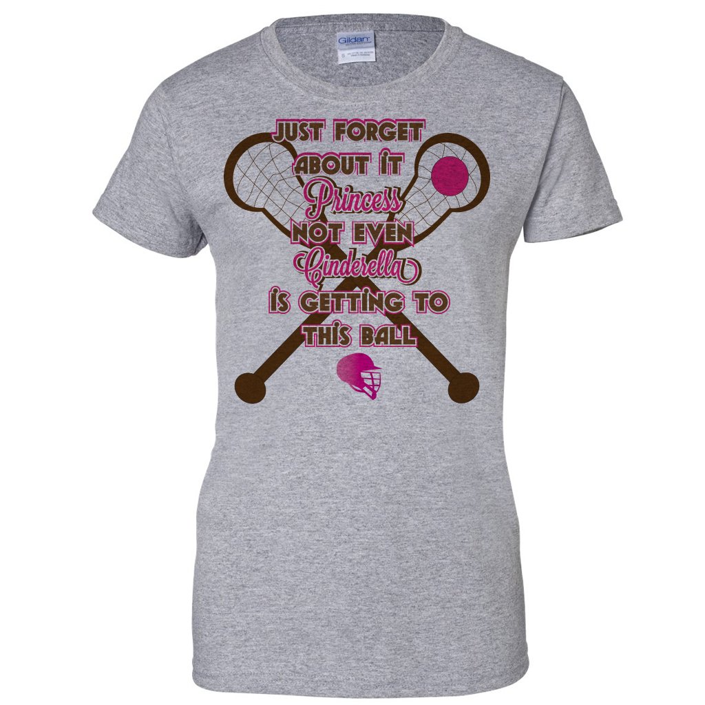 VictoryStore Apparel - Just Forget About It Princess Lacrosse T-Shirt | Soft Cotton Women's Sports Tee | Perfect for Lacrosse Games, Team Spirit & Casual Wear