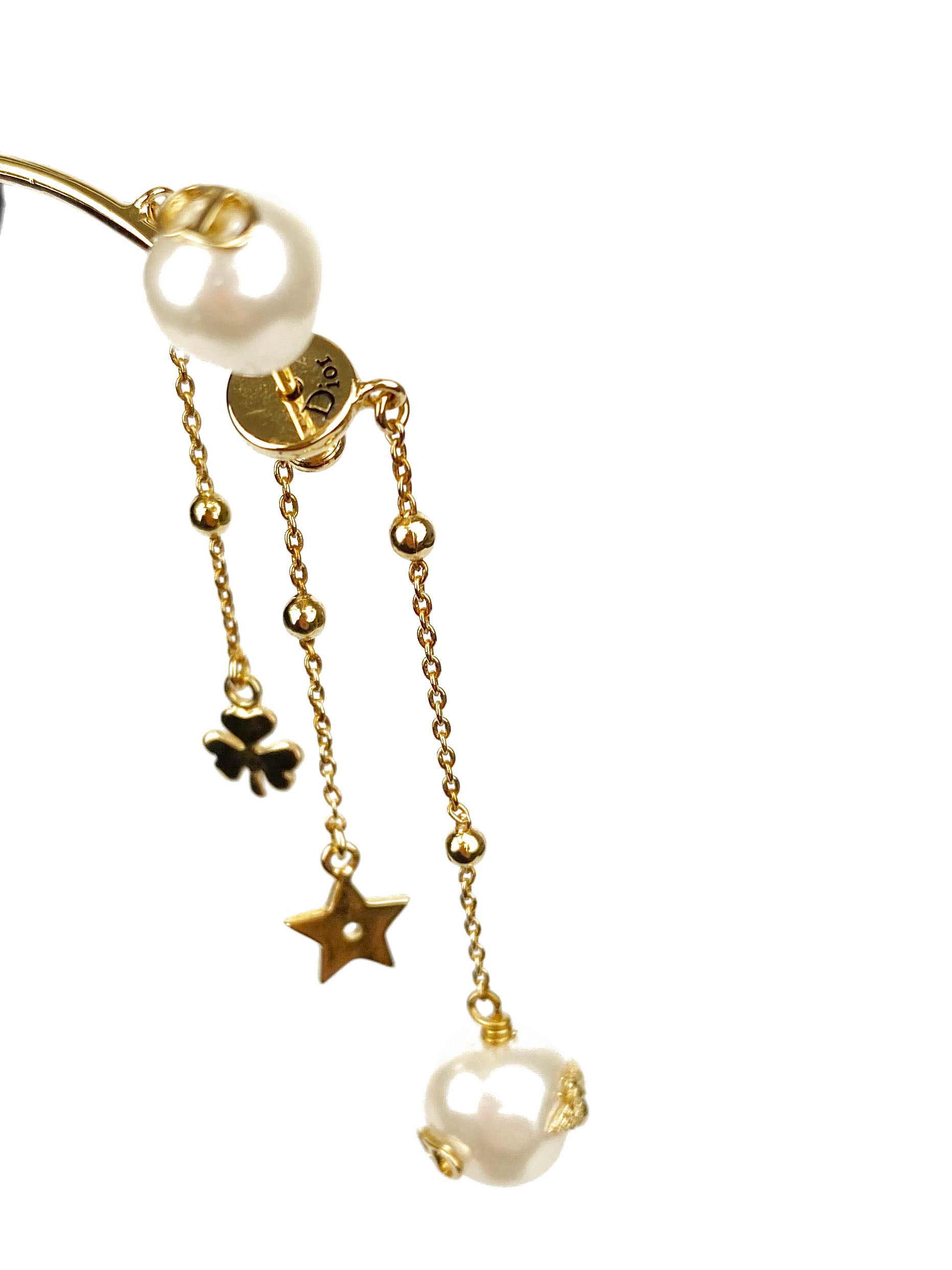 Dior Shiny D Ear Jewel - Elegant Gold Plated Earrings for Women, Perfect for Parties, Weddings & Special Occasions