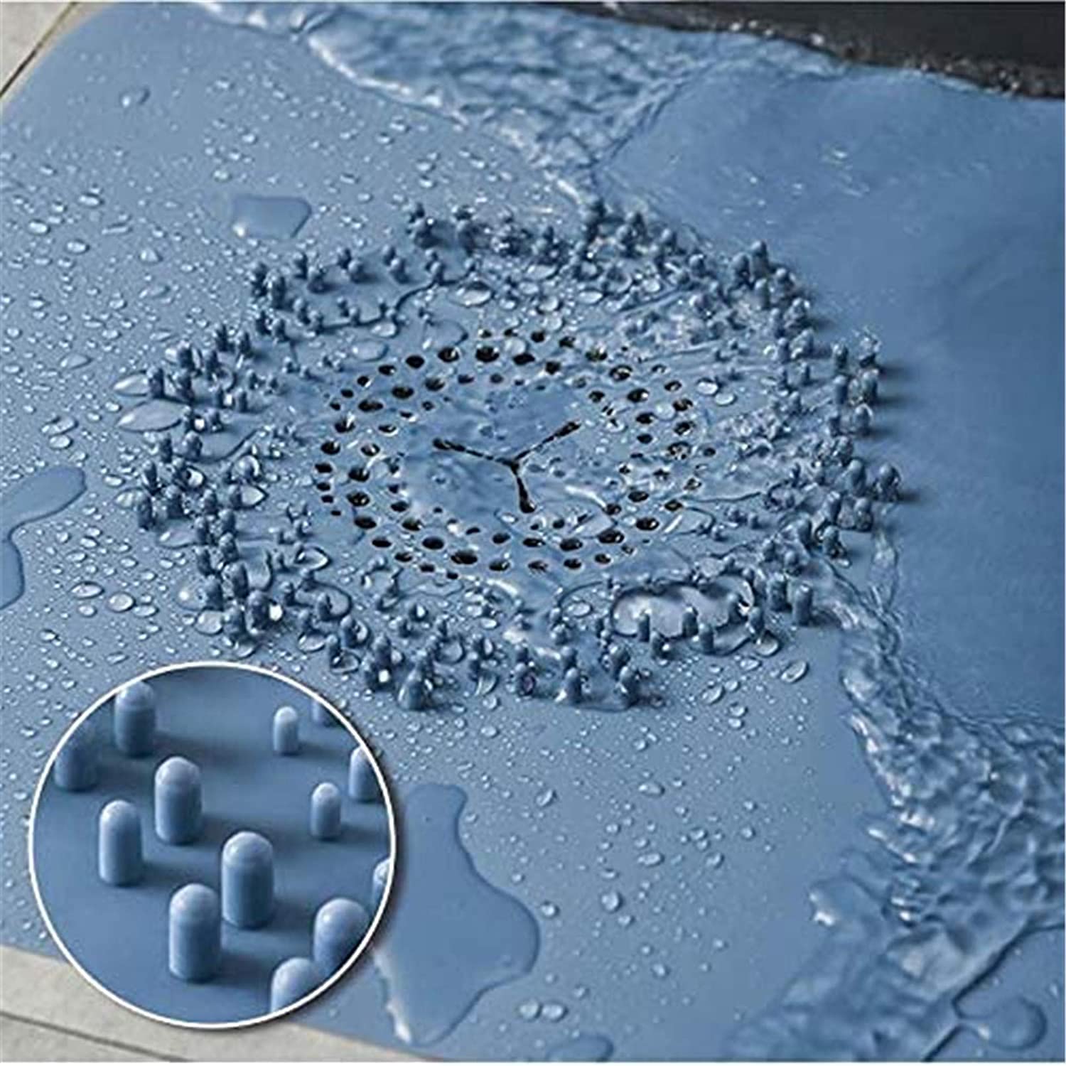 Juliyeh Silicone Shower Hair Catcher - Bath Drain Strainer & Protector for Clog Prevention, Black - Perfect for Bathroom, Sink & Tub Drain Covers