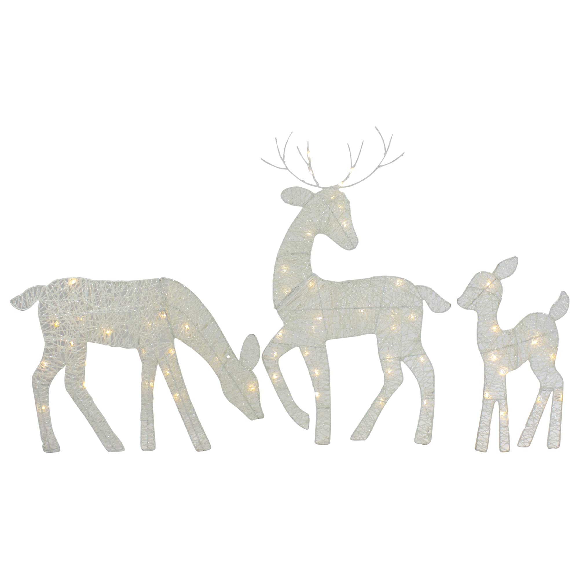 Northlight Set of 3 LED Lighted White Reindeer Family - 29