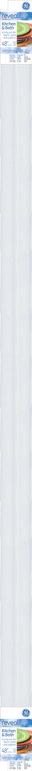 GE Lighting Reveal 79040 32W 2475-Lumen T8 LED Light Bulb with G13 Medium Bi-Pin Base - 12 Pack for Office, Warehouse & Commercial Lighting