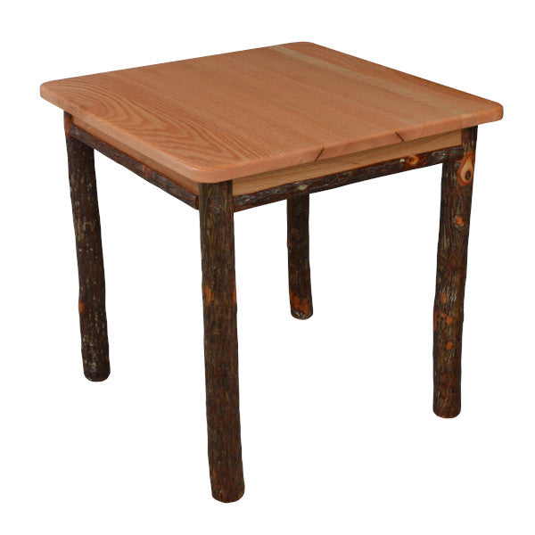 Solid Hickory Wood End Table - Sturdy & Stylish Nightstand for Living Room, Bedroom, or Office - Perfect for Coffee, Books, and Decor
