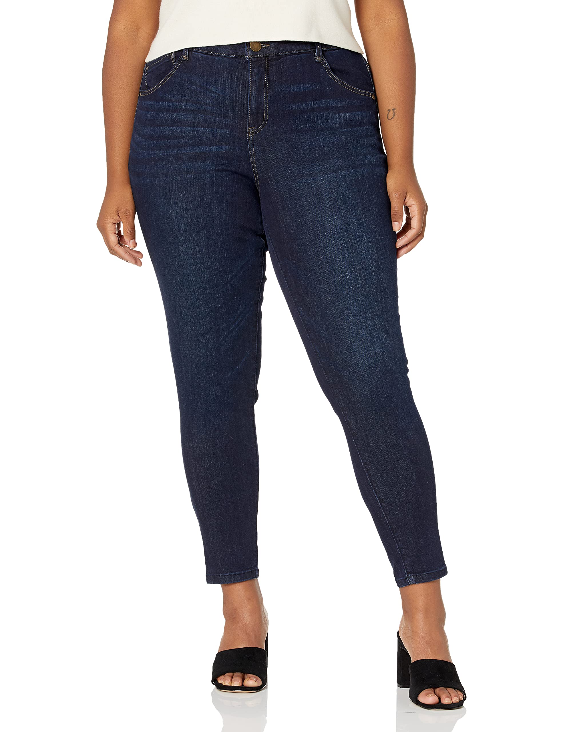 Democracy Women's Plus Size Ab Solution High Rise Jegging - Slimming Comfortable Stretchy Jeans for Curvy Women | Perfect for Work, Casual Outfits & Everyday Wear