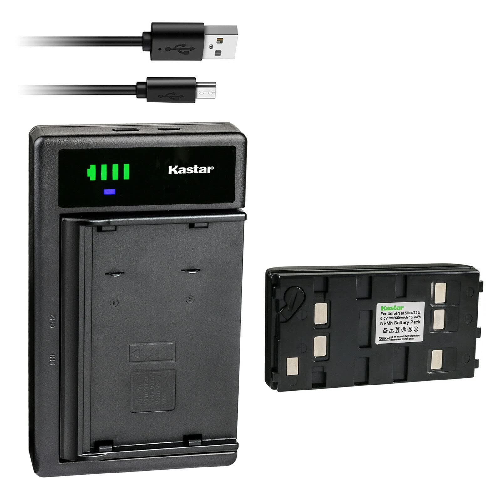 Kastar 1-Pack Rechargeable Battery & Smart USB Charger - Compatible with Energizer CCM2460/CCM-4060M/CCM5260M/CM2560-C/ER-C5160/ERC5160, Lenmar NMP41, Polaroid PR632H, Saft CH630/CH631/RC6031 - Perfect for Digital Cameras, Camcorders & Medical Devices