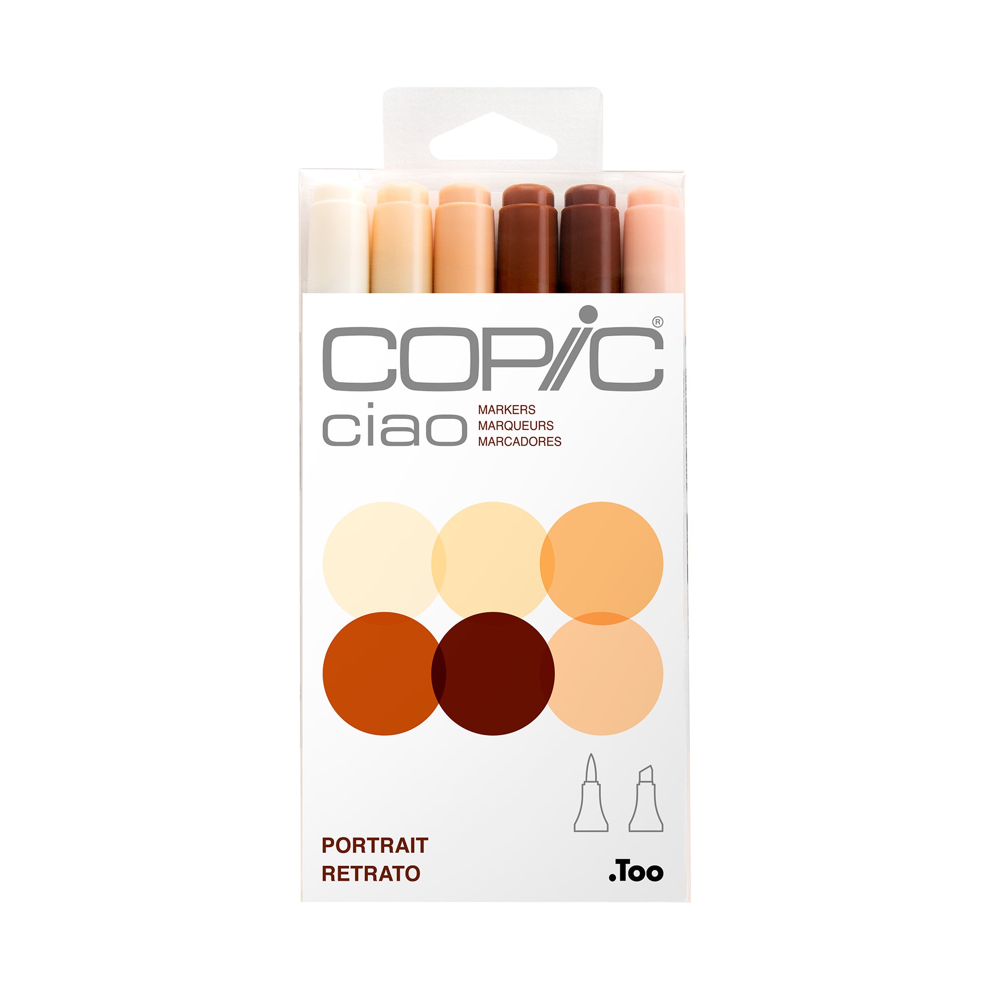 6 Piece Copic Ciao Marker Set - Professional Alcohol-Based Art Markers for Sketching, Drawing & Illustration | Perfect for Portrait Artists, Manga & Comic Book Creators