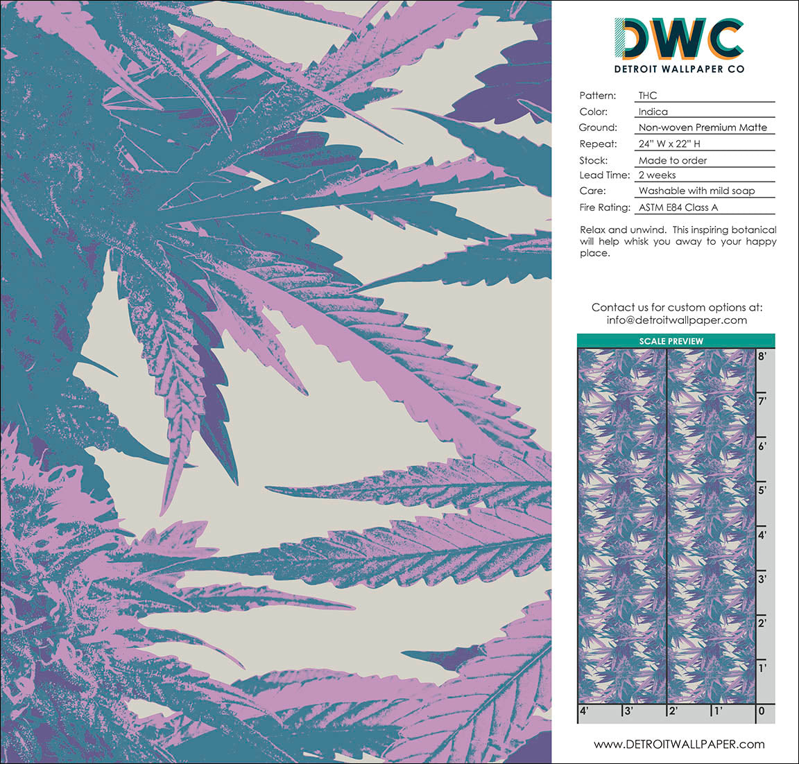 Premium THC Indica Wallpaper - High-Quality Cannabis-Themed Wall Decor for Home & Office | Perfect for Living Rooms, Bedrooms & Smoke Lounges