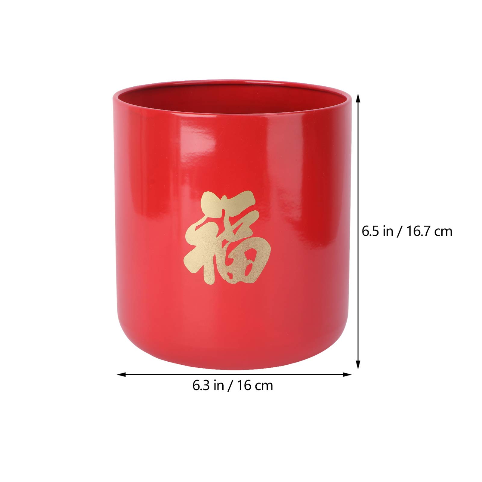 DOITOOL Chinese New Year Floral Arrangement Bucket - 1pc Iron Fu Word Hug Bucket for Flower Decor, Unique Home & Wedding Centerpiece, Festive Holiday Decoration