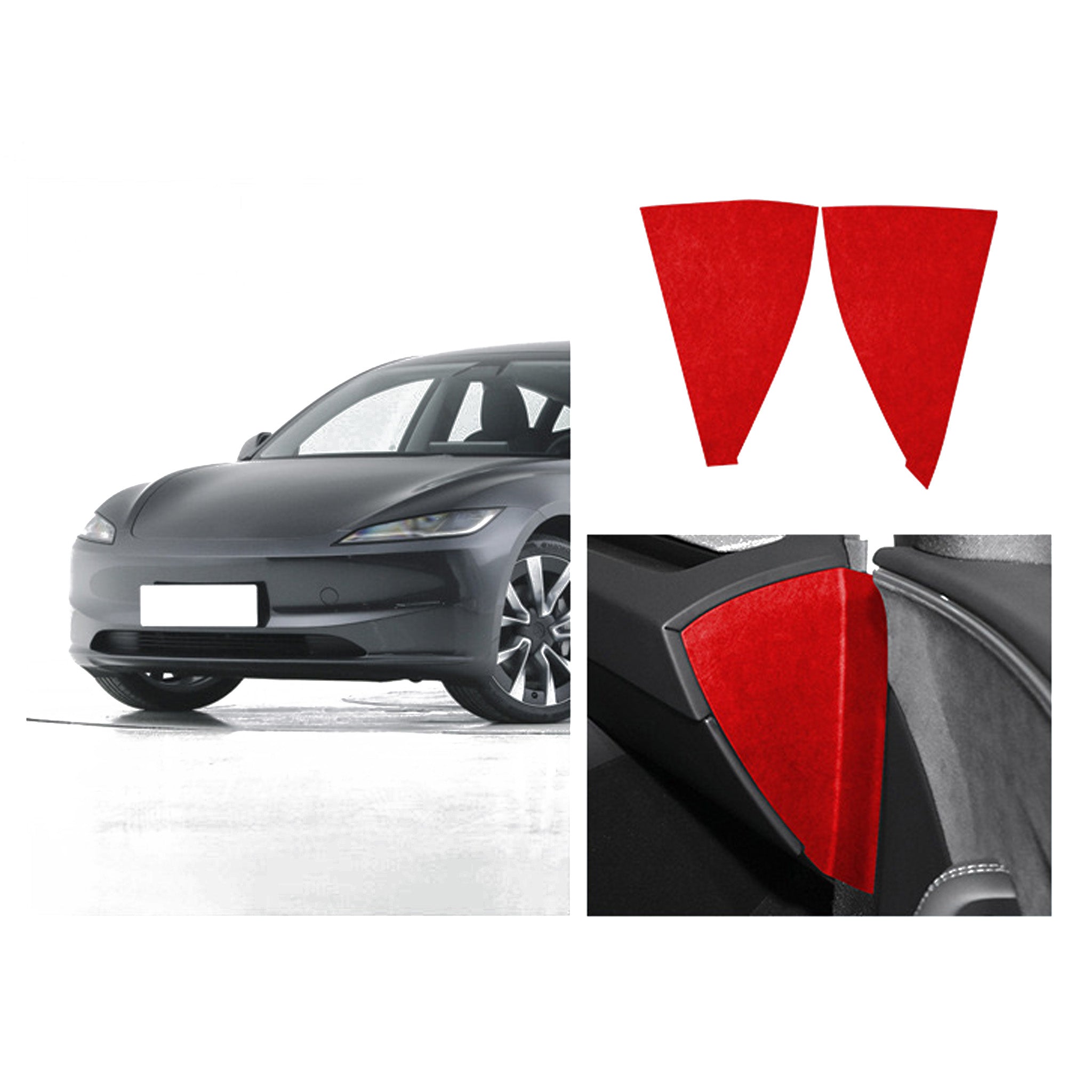 Tesla Model 3 Highland 2024+ Alcantara Dashboard Side Panel Cover Trim - Premium Interior Upgrade for Enhanced Luxury & Protection | Perfect for Daily Commuting & Road Trips