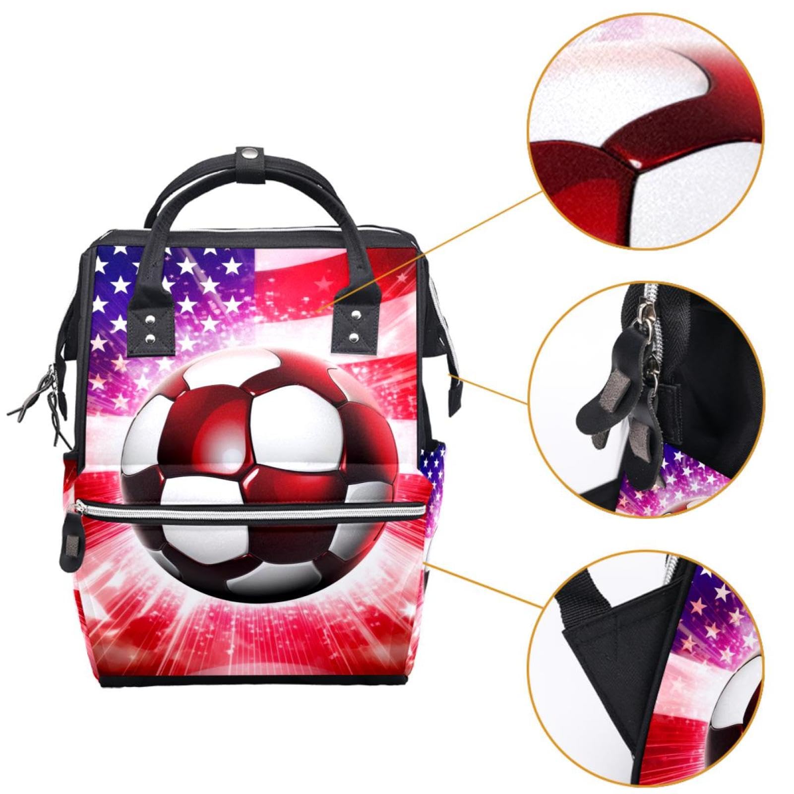 American Flag Football Backpack - Durable Travel & Work Backpack for Men & Women | Perfect for School, Gym, Hiking & Outdoor Adventures