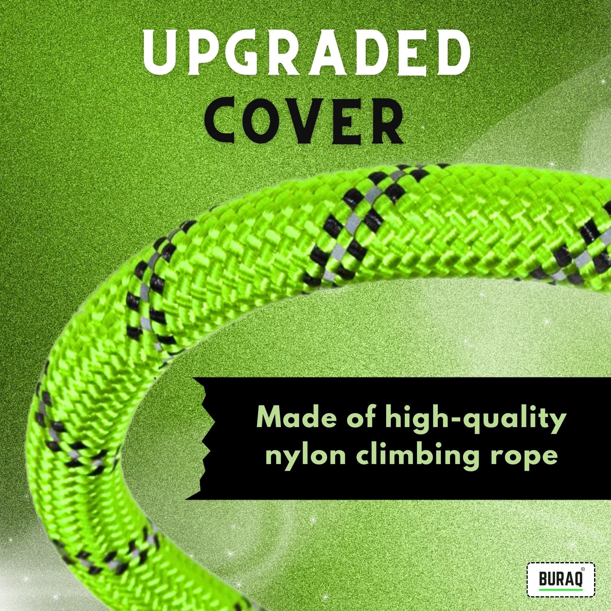 Buraq Heavy Duty Dog Leash - 4FT Strong Reflective Training Leash with Anti-Slip Padded Handle for Small, Medium & Large Dogs | Durable Rope Leash for Walking, Running & Nighttime Safety (Green)