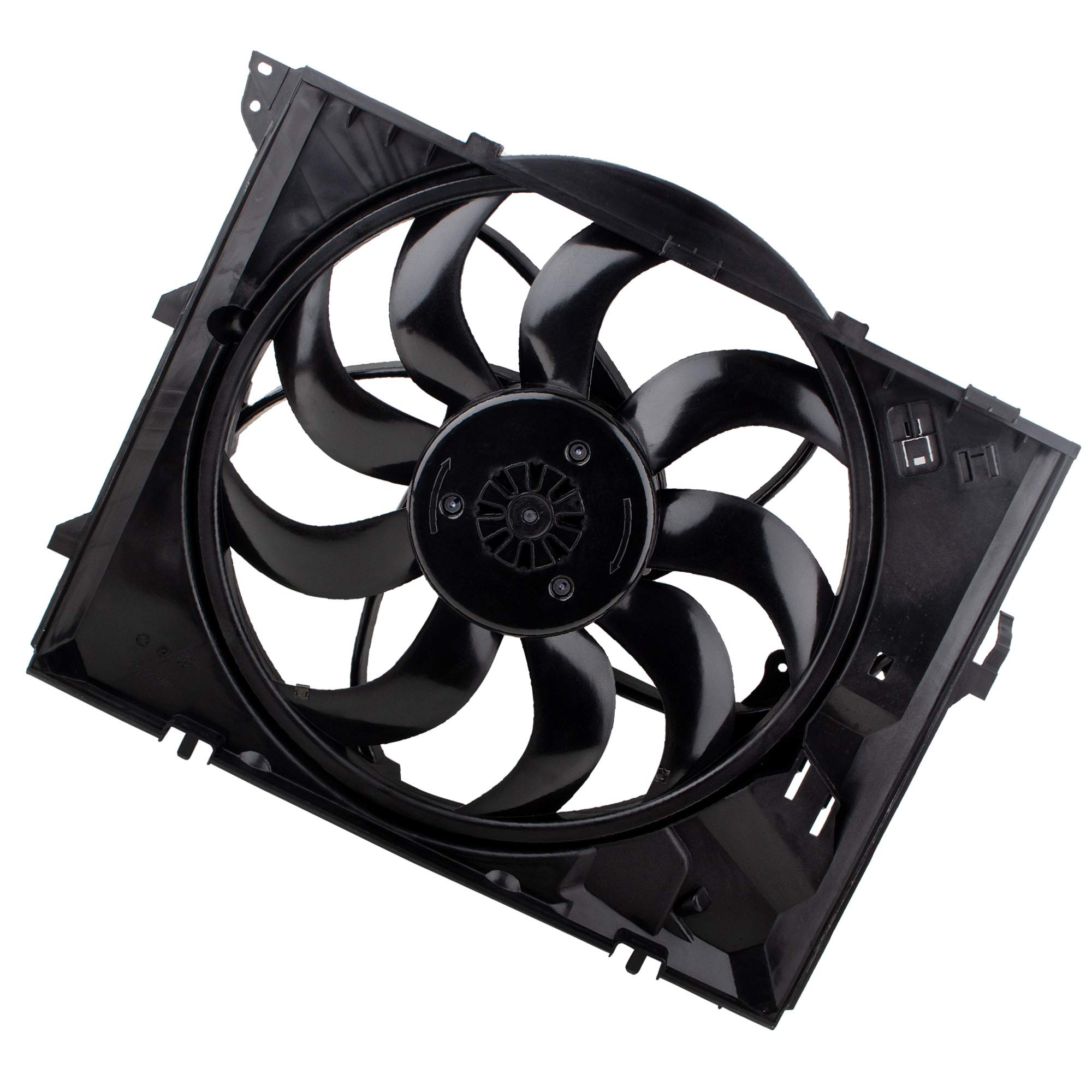 BOXI Radiator Cooling Fan Assembly for BMW 2008-2013 128i Convertible, 2006 325i, 2007-2013 328i, 2006 330i, E87 E90 L6 3.0L N52N Engine - Replacement Part #17427562080 BM3117101 - Perfect for Engine Overheating Prevention & Summer Driving
