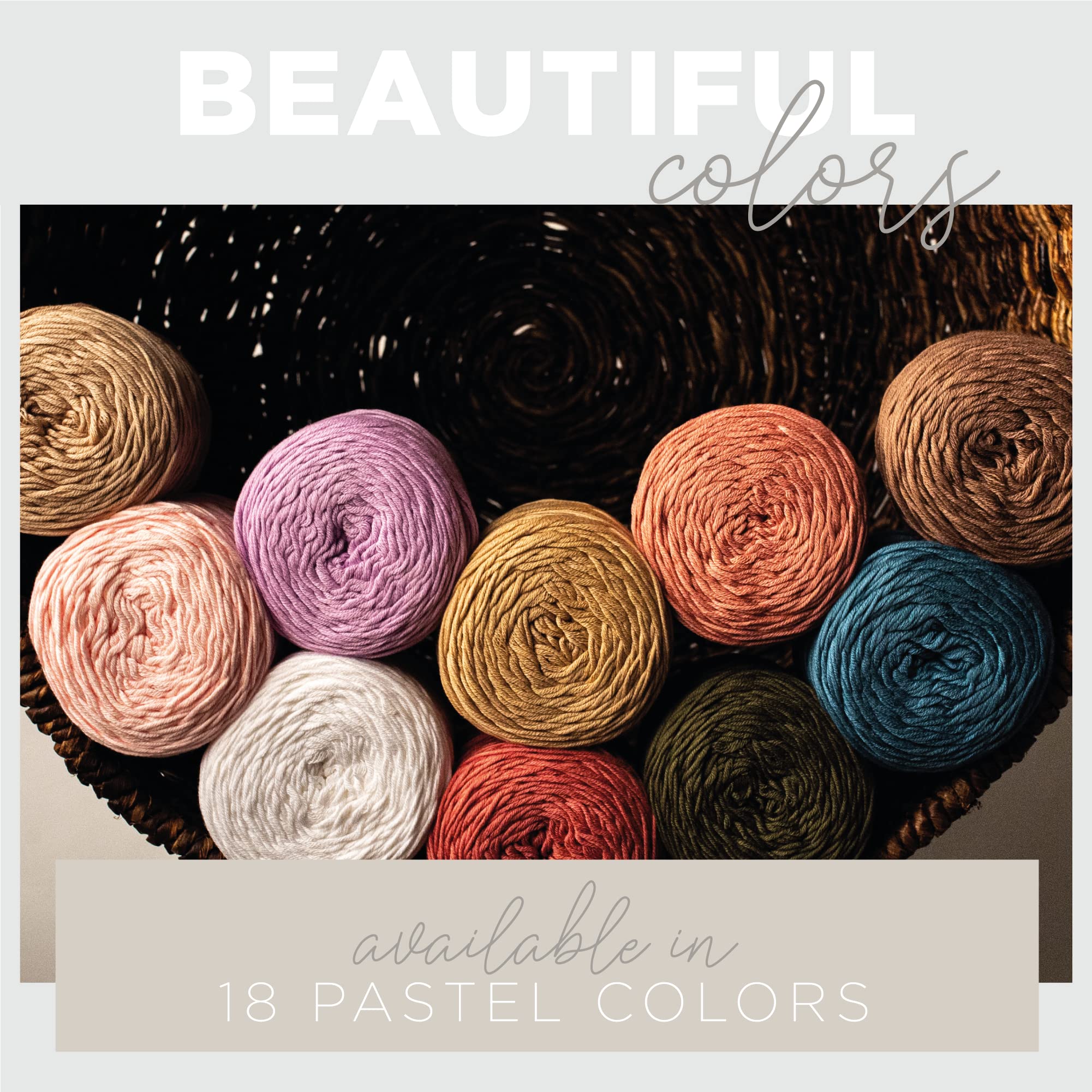 (3 Pack) Lion Brand Yarn Coboo Soft Bamboo Cotton Blend Yarn - Light Beige | Perfect for Knitting, Crochet, Baby Clothes & DIY Crafts