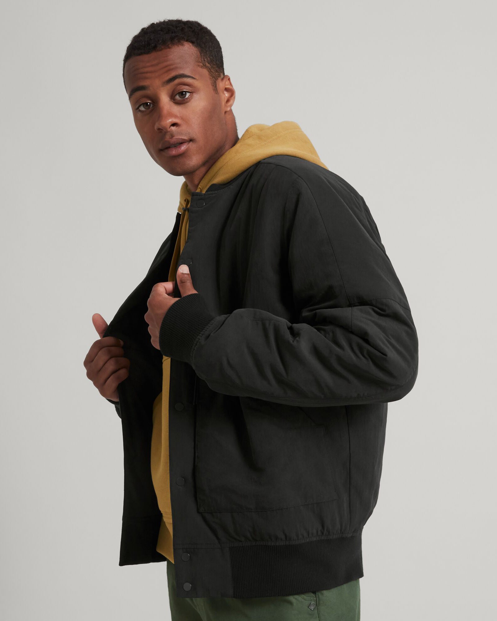 2-Way MNS Reversible Bomber Jacket for Men - Black | Lightweight Windbreaker for Casual Wear & Outdoor Activities