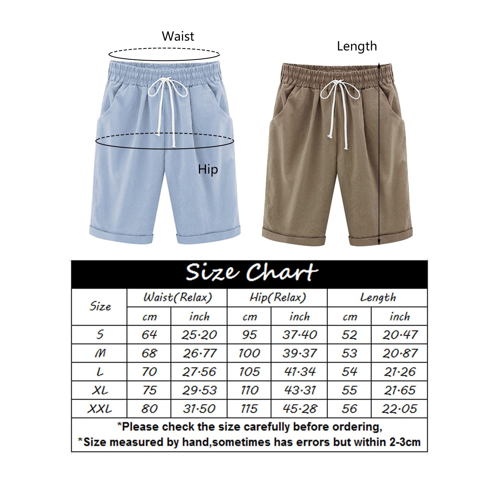 Women's Bermuda Shorts - Stretchy Cotton Summer Shorts with Pockets | Casual & Comfy for Outdoor Activities