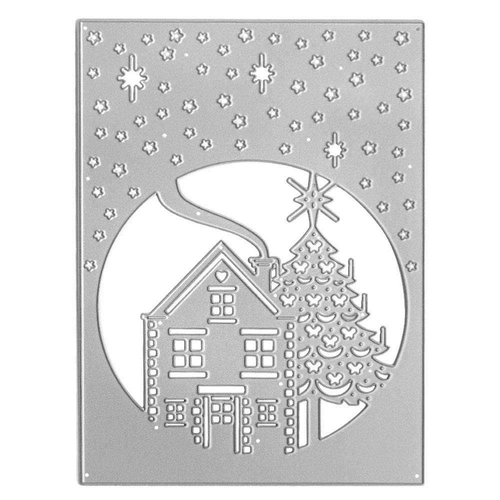 Christmas Metal Cutting Dies - Snow House Background Embossing Stencils for DIY Scrapbooking, Photo Albums, Greeting Cards & Paper Crafts | Perfect for Holiday Decorations, Gift Making & Craft Projects