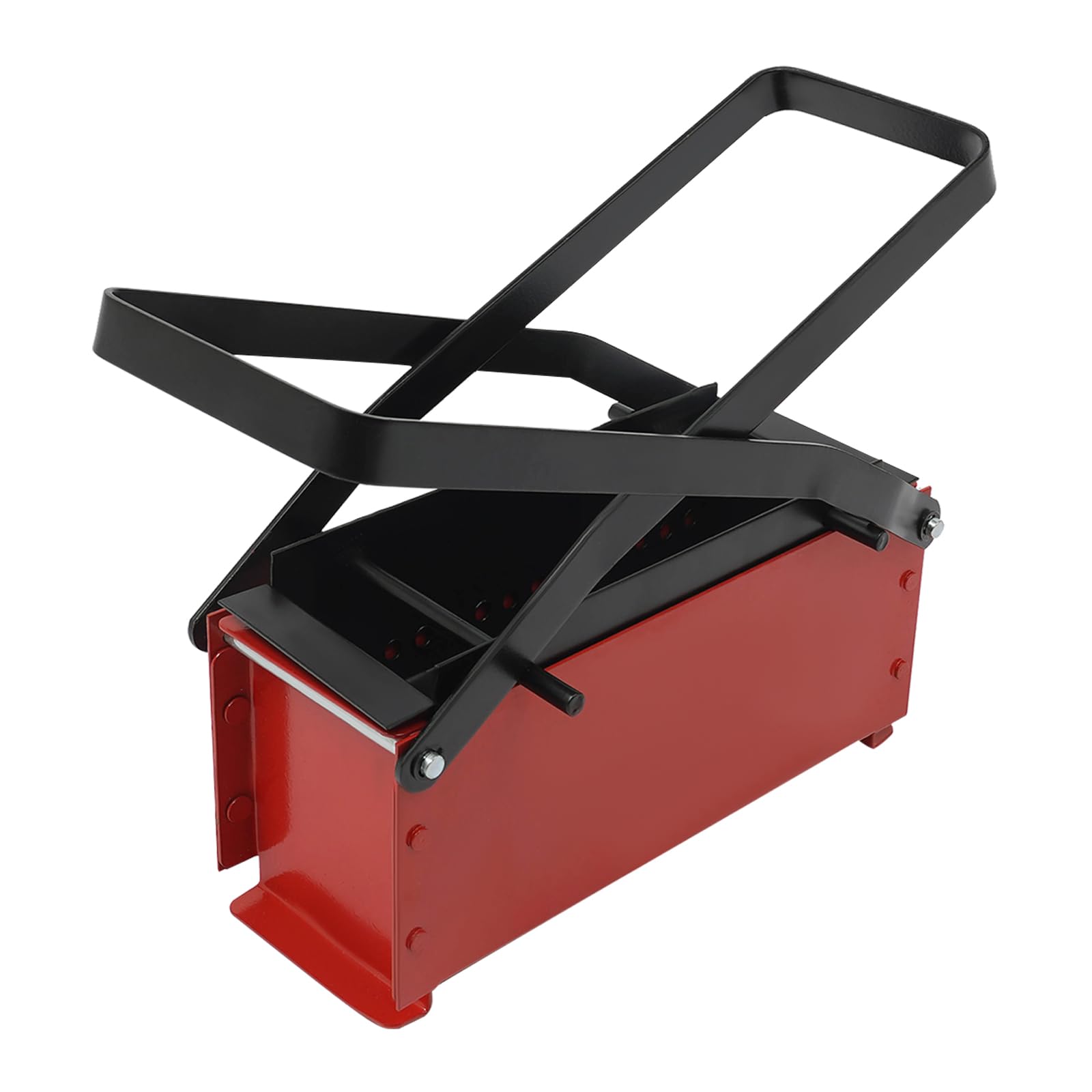 Eco-Friendly Newspaper Briquette Maker - Red & Black Manual Press Paper Log Maker with Porous Design | Recycle Waste Paper into Fire Bricks for Home Heating, Camping & Fireplace Use