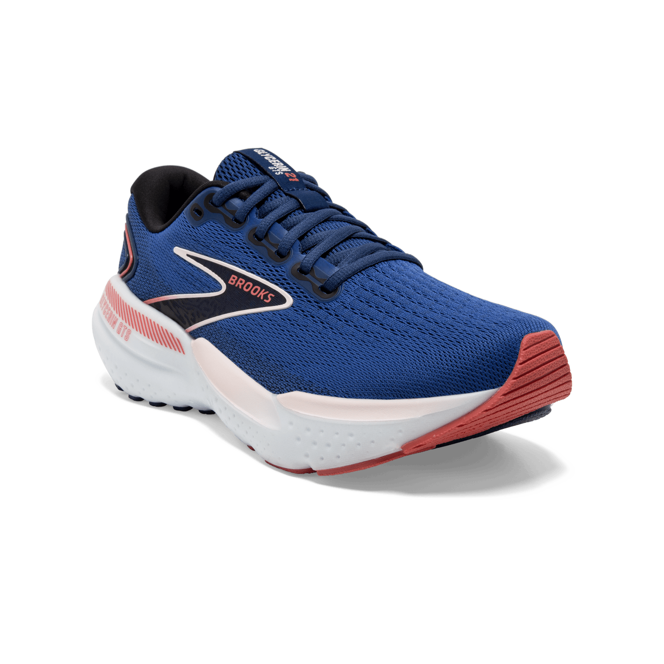 Brooks Glycerin GTS 21 Women's Running Shoes - Blue/Icy Pink (B Width) | Stability & Cushion for Long Distance Running, Jogging & Workouts