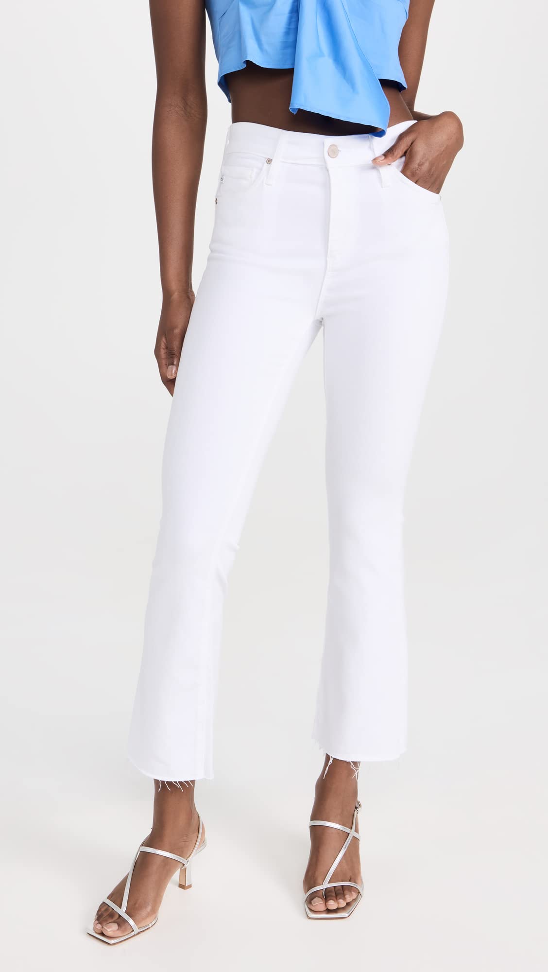 AG Adriano Goldschmied Women's Farrah Boot Crop Jeans - High Waisted Stretch Denim for Casual & Night Out | Perfect with Boots & Heels
