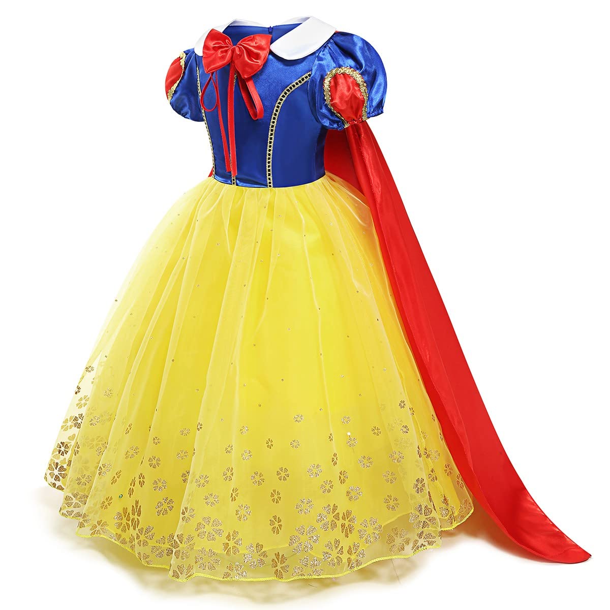 Snow White Princess Dress for Girls - Elegant Halloween, Carnival, Christmas & Birthday Costume with Cloak Accessories | Perfect for Dress-Up, Cosplay, Parties & Disney-Themed Events