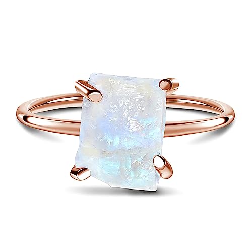 Rose Gold Moonstone Ring - Petite