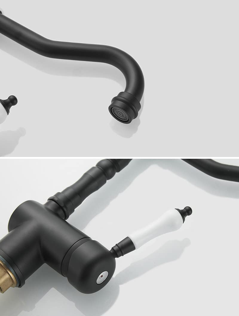 Modern Single-Handle Kitchen Sink Faucet - Black One-Hole Swivel Basin Mixer Tap with High Arc Spout for Easy Dishwashing & Food Prep
