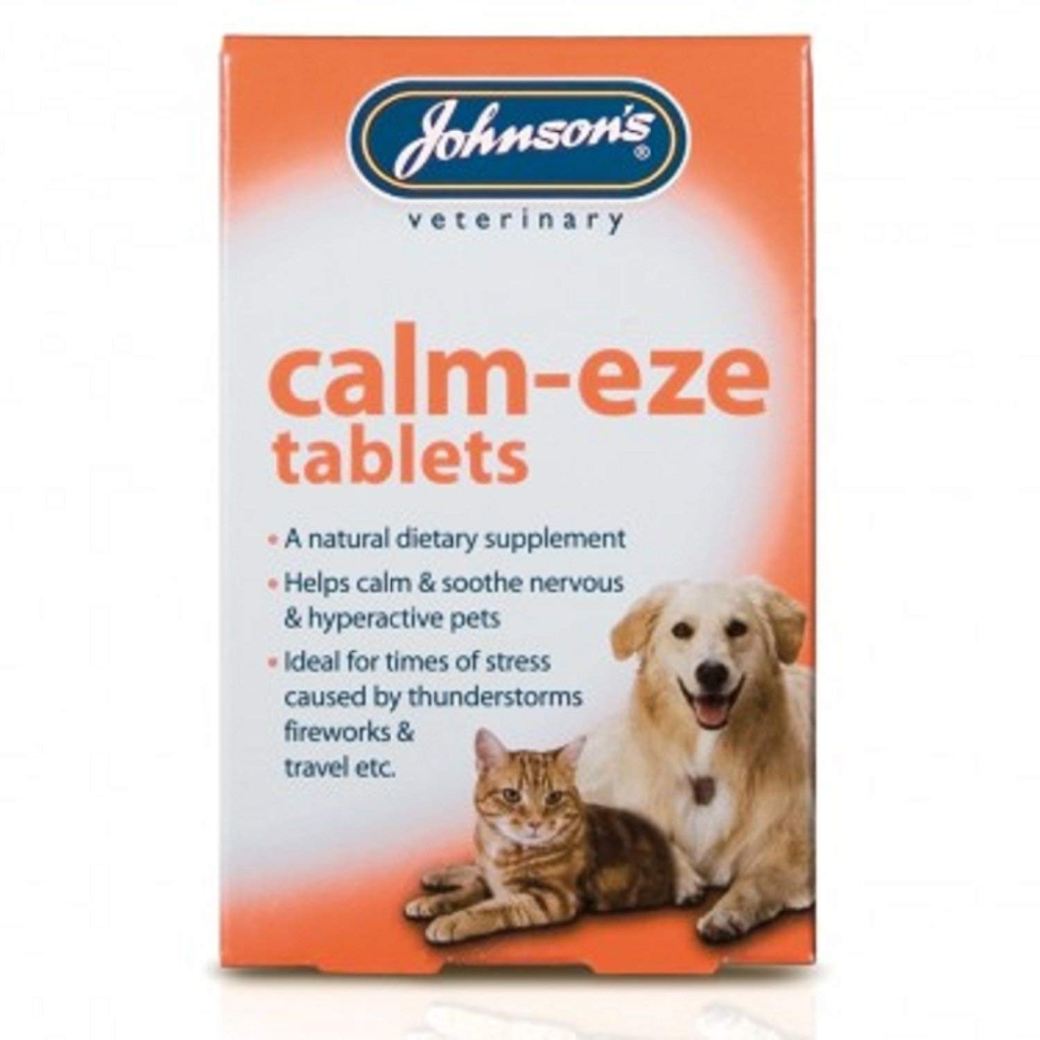 Johnson's Veterinary Products Calm Eze 19-0195 Dog Anxiety Relief Supplement - Reduce Stress & Promote Relaxation for Pets During Travel, Storms & Vet Visits