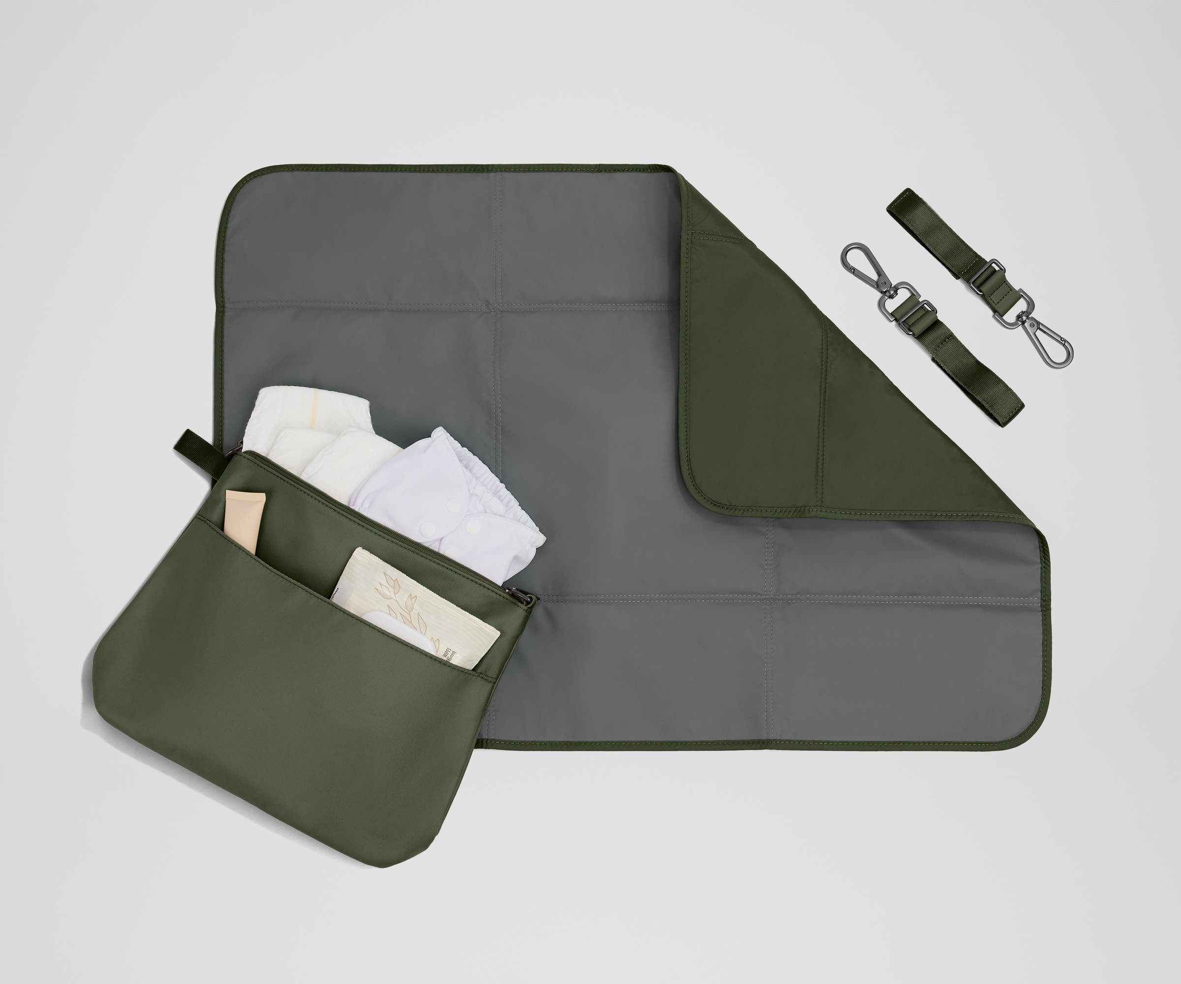 Premium Olive Green Double Diaper Backpack - Spacious Baby Essentials Organizer for Travel, Hiking & Daily Parenting - Waterproof & Durable Diaper Bag for Moms & Dads