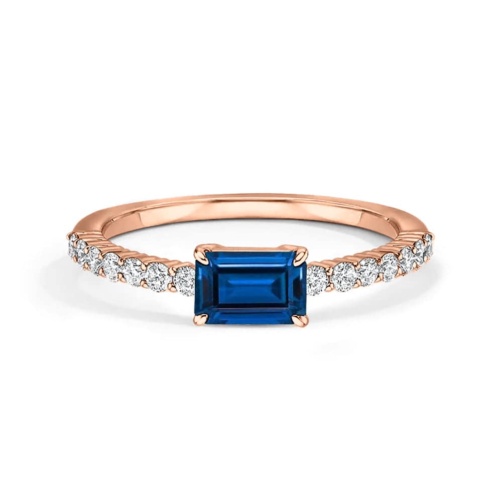 Lab Grown Sapphire & Diamond Promise Ring for Women - Ethical & Affordable Engagement Jewelry - Perfect for Proposals, Anniversaries & Special Occasions