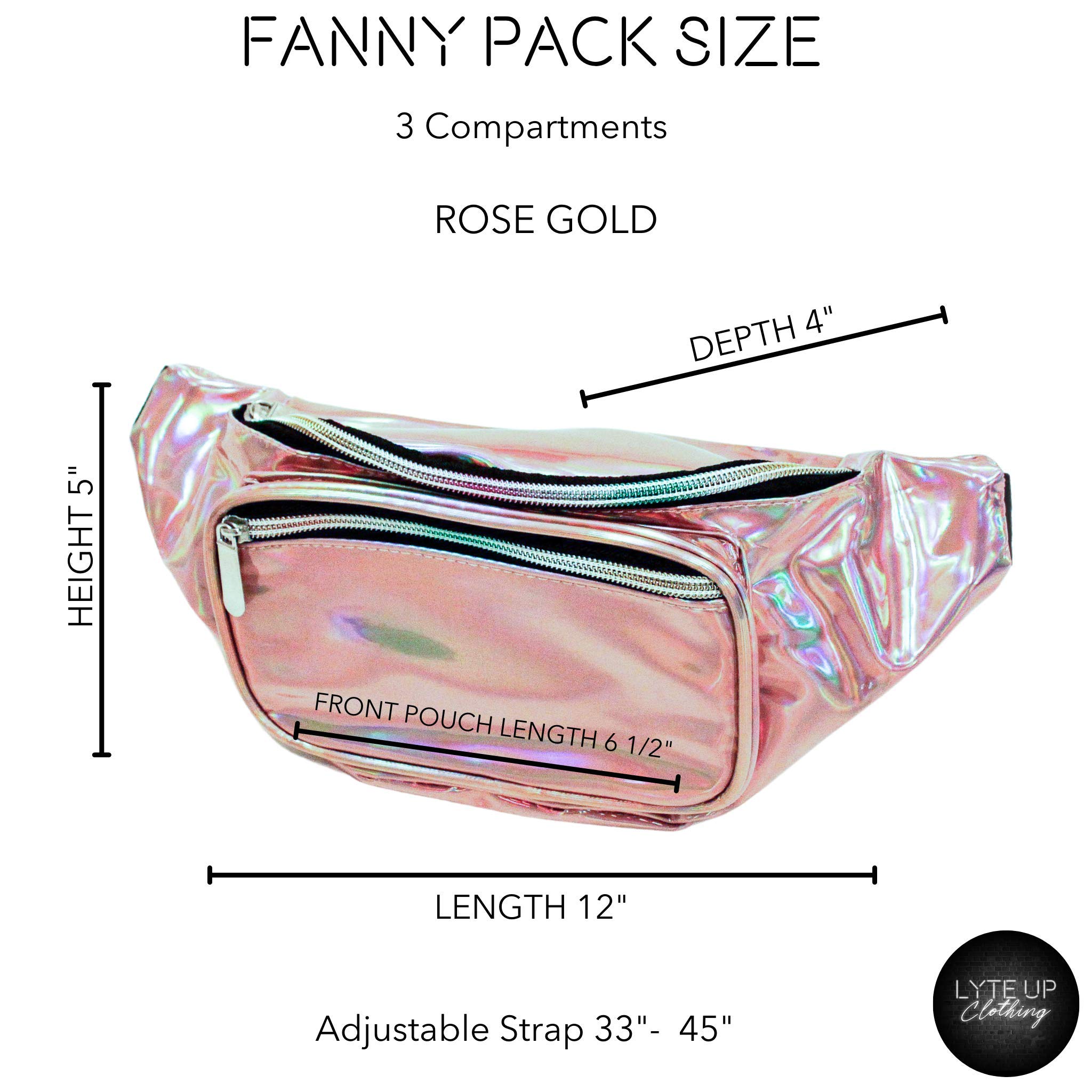 Bride or Die Holographic Metallic Fanny Pack (Rose Gold) - Stylish Waist Bag for Bachelorette Parties, Weddings & Festivals - Perfect Gift for Bridesmaids & Fashion Lovers