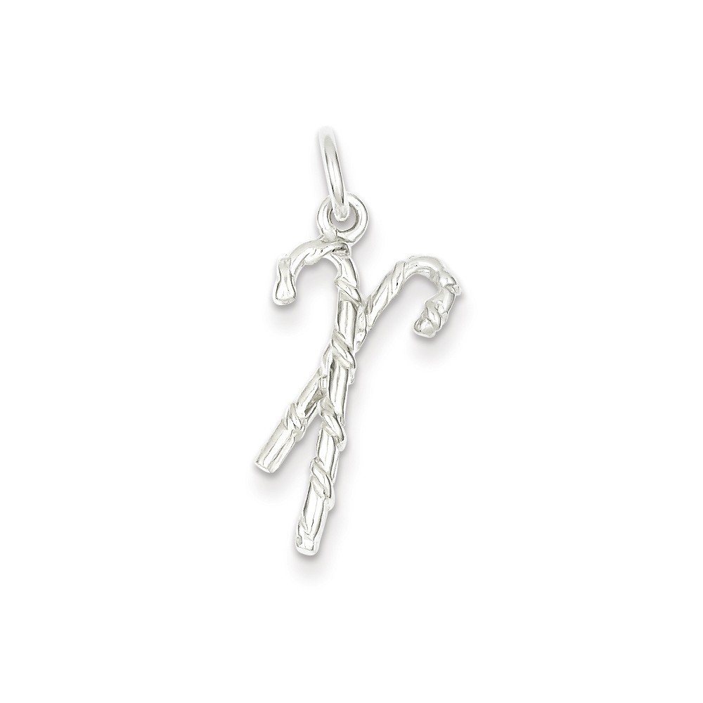 Sterling Silver Candy Cane Charm Pendant - Christmas Holiday Jewelry Gift for Women & Girls - Perfect for Tree Decorations, Stocking Stuffers & Festive Outfits
