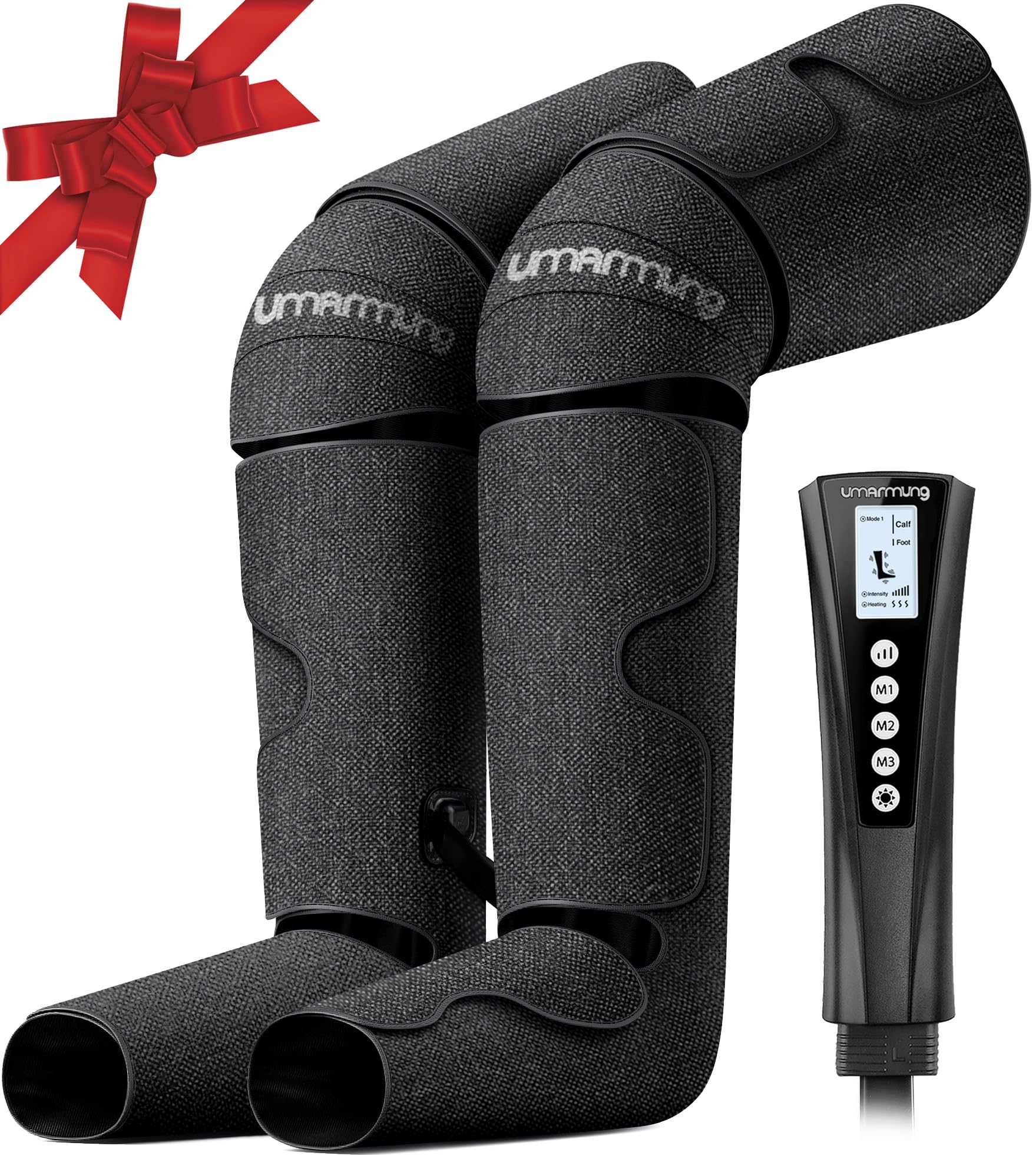 Electric Air Compression Massager with Heat for Foot, Leg & Knee Pain Relief - Perfect Gifts for Men, Women, Dad & Mom on Christmas, Birthday, Mother's Day & Father's Day - Helps with Varicose Veins, Muscle Fatigue, Cramps, Swelling & Edema - Ideal for Home Use, Office Relaxation & Post-Workout Recovery