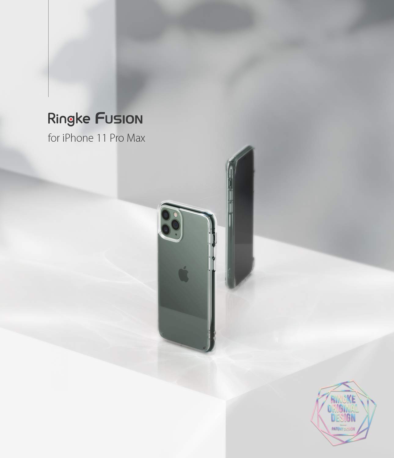 Ringke Fusion iPhone 11 Pro Max Case - Clear Transparent Shockproof Bumper with Built-in Lanyard Hole & Raised Bezel | Protective Cover for Everyday Use, Travel & Outdoor Activities