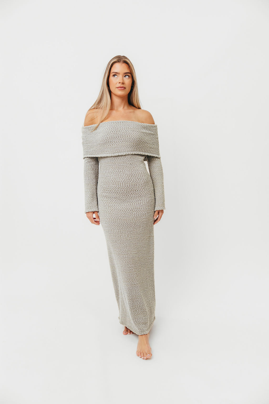 Nora Knit Maxi Dress in Dusty Sage - Bump Friendly Maternity Dress for Women | Comfortable Stretchy Long Dress for Pregnancy, Nursing & Everyday Wear