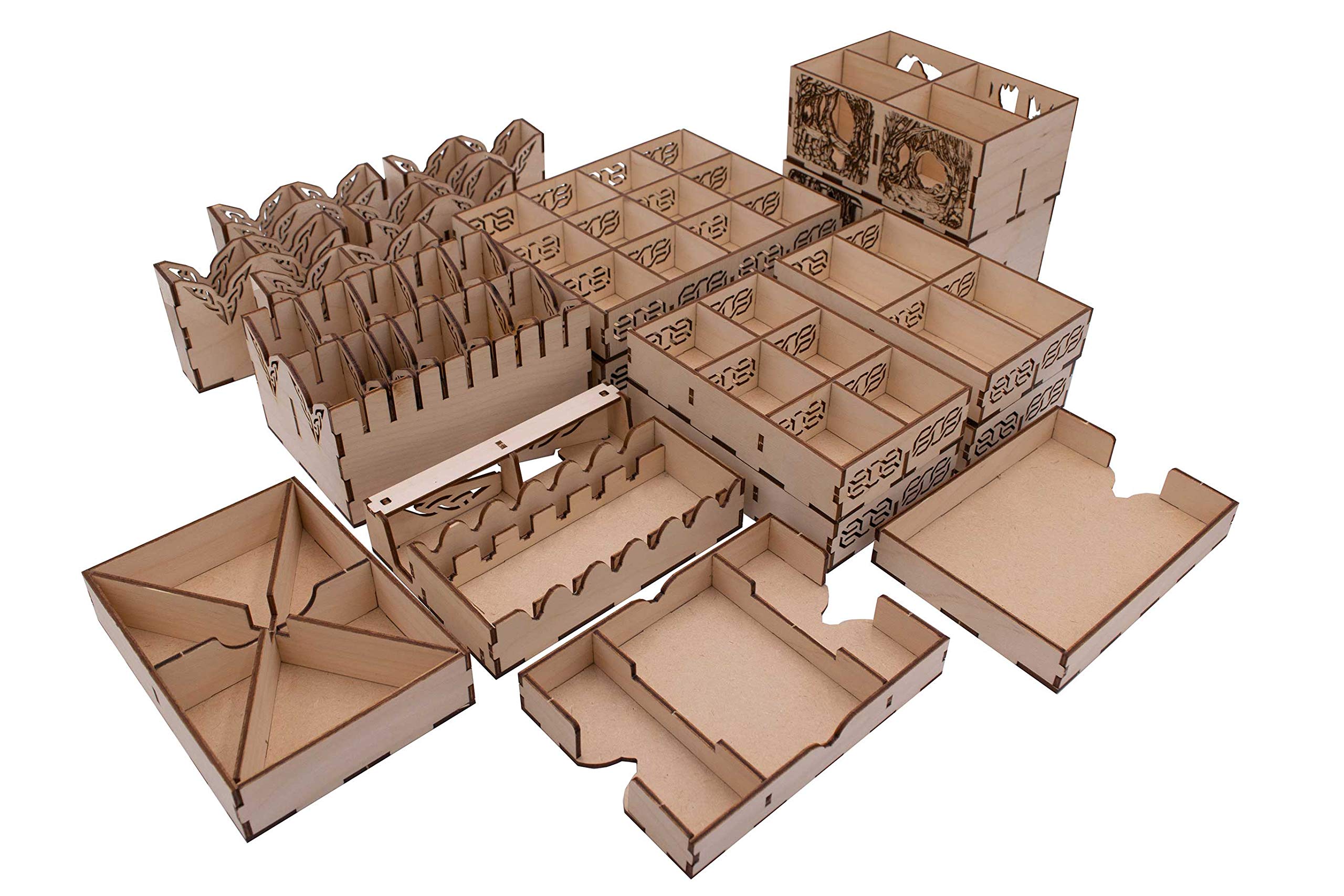 Broken Token Untold Journeys Box Organizer for Lord of The Rings: Journeys in Middle-Earth - Premium Wooden Storage Box with Multiple Trays - Board Game Accessory for Fantasy Tabletop Gaming - Perfect for Game Nights and LOTR Collectors