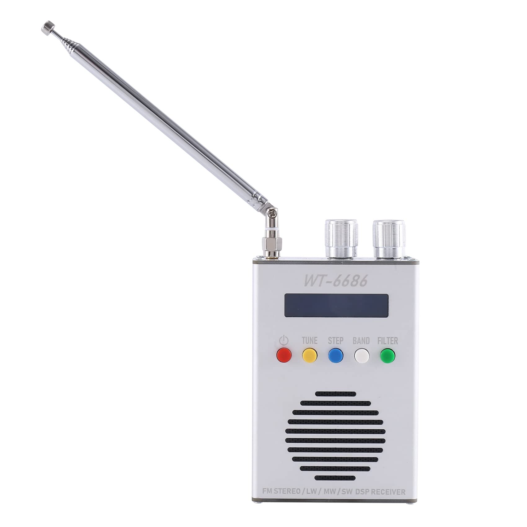 TEF6686 Full Band Radio Receiver - FM/MW/SW/HF/LW LCD Display with 1800mAh Battery, Metal Case, Built-in Speaker & Antenna - Portable Shortwave Radio for Travel, Emergency, Outdoor Adventures