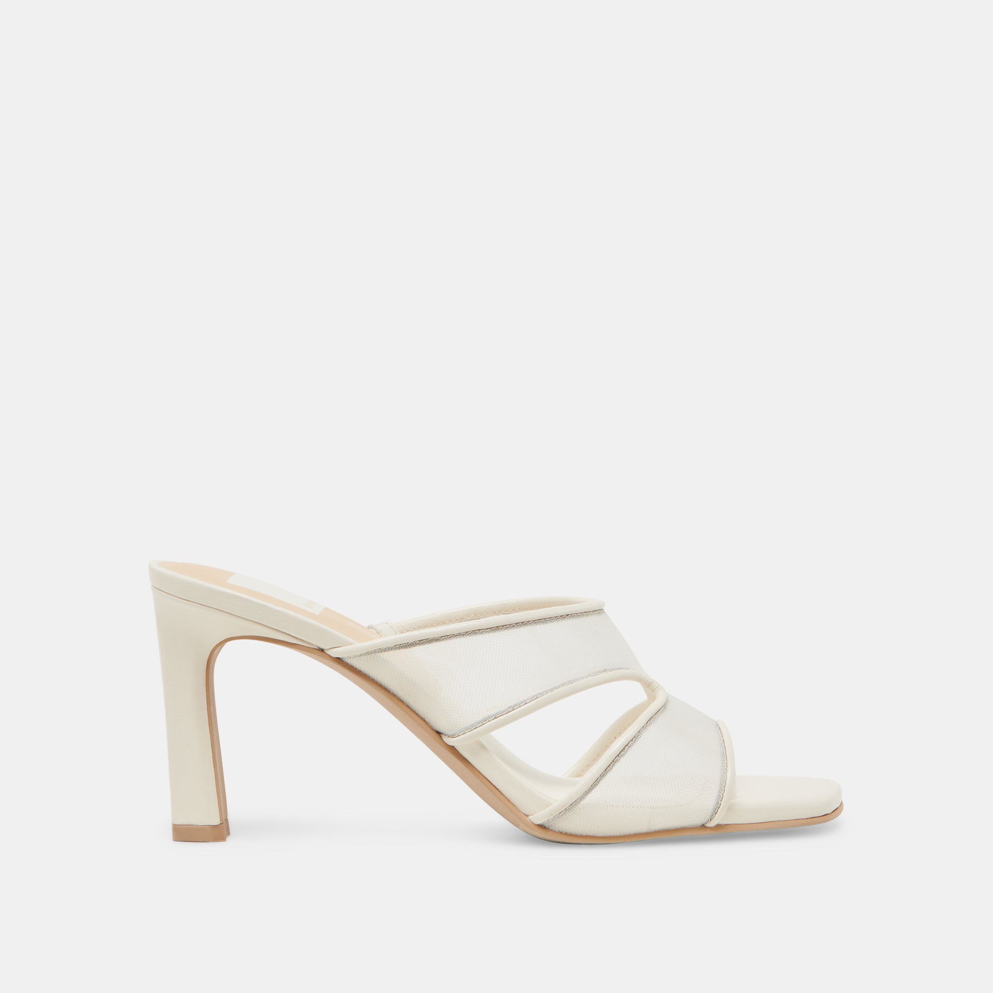 GITEL Women's Off-White Mesh High Heels - Comfortable Dress Pumps for Party, Wedding & Office Wear
