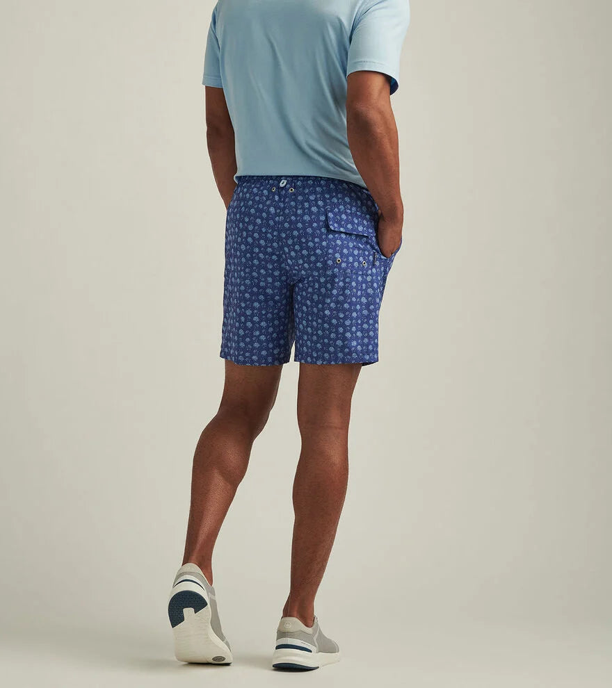 Peter Millar Men's 7 Inch Hatteras Har Swim Trunks - Quick Dry Swim Shorts for Men, Comfortable Beach & Pool Swimwear in Ocean Blue - Perfect for Swimming, Vacation & Summer Activities