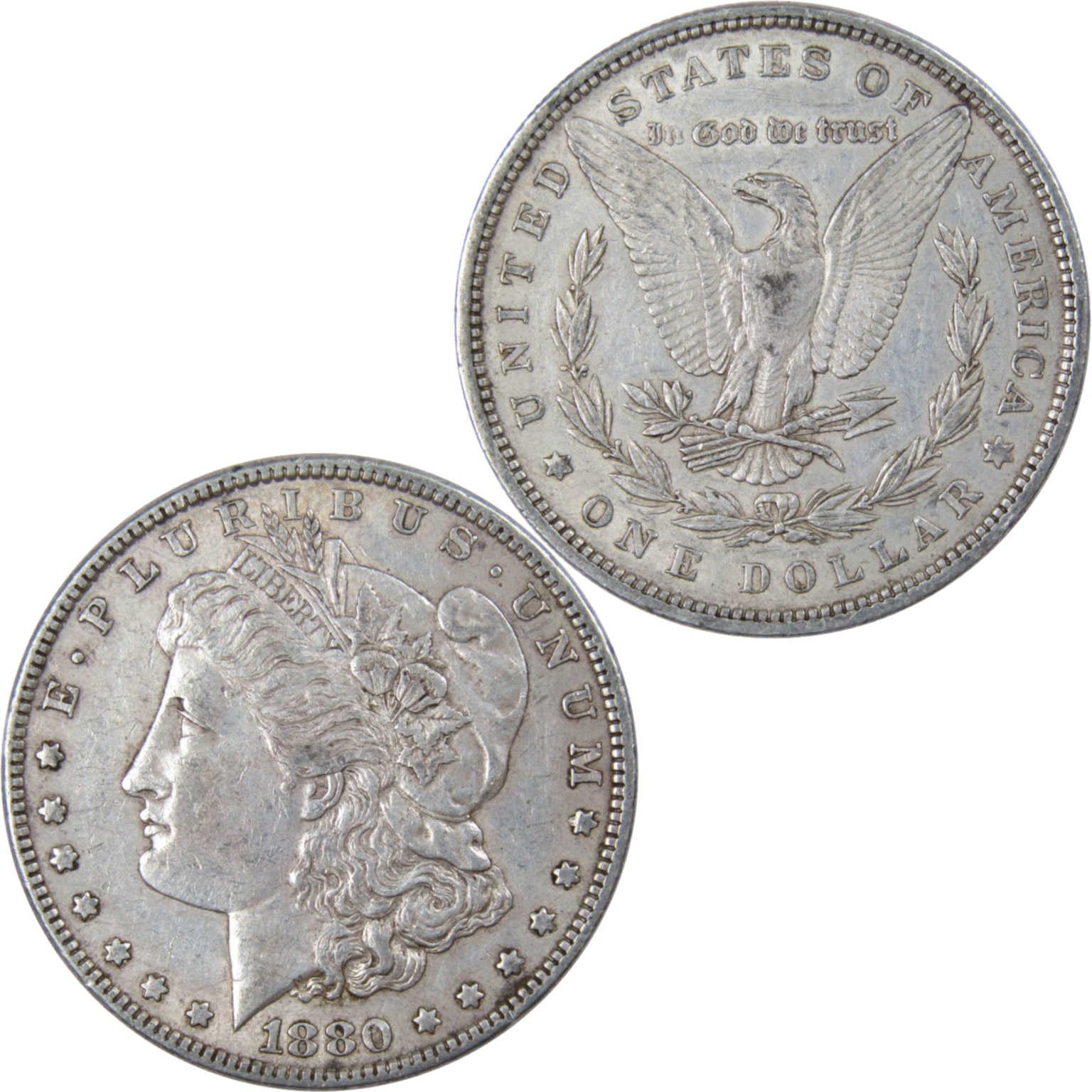 1880 Morgan Silver Dollar $1 Coin - XF EF Extremely Fine Condition - 90% Silver - Rare US Coin for Collectors & Investors - Perfect for Coin Collections, Gifts & Historical Displays