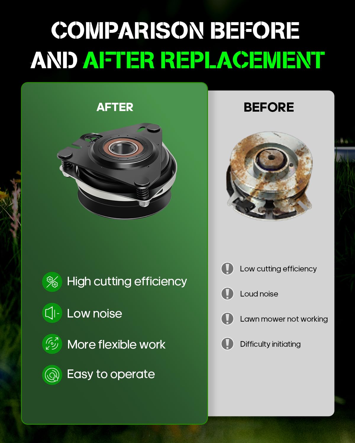 ECCPP Electric Lawn Mower PTO Clutch Kit 1757359 - Compatible with Snapper Pro, Snapper 1757359YP & Ogura MA-GT-JD11 - Perfect for Lawn Maintenance & Tractor Repairs