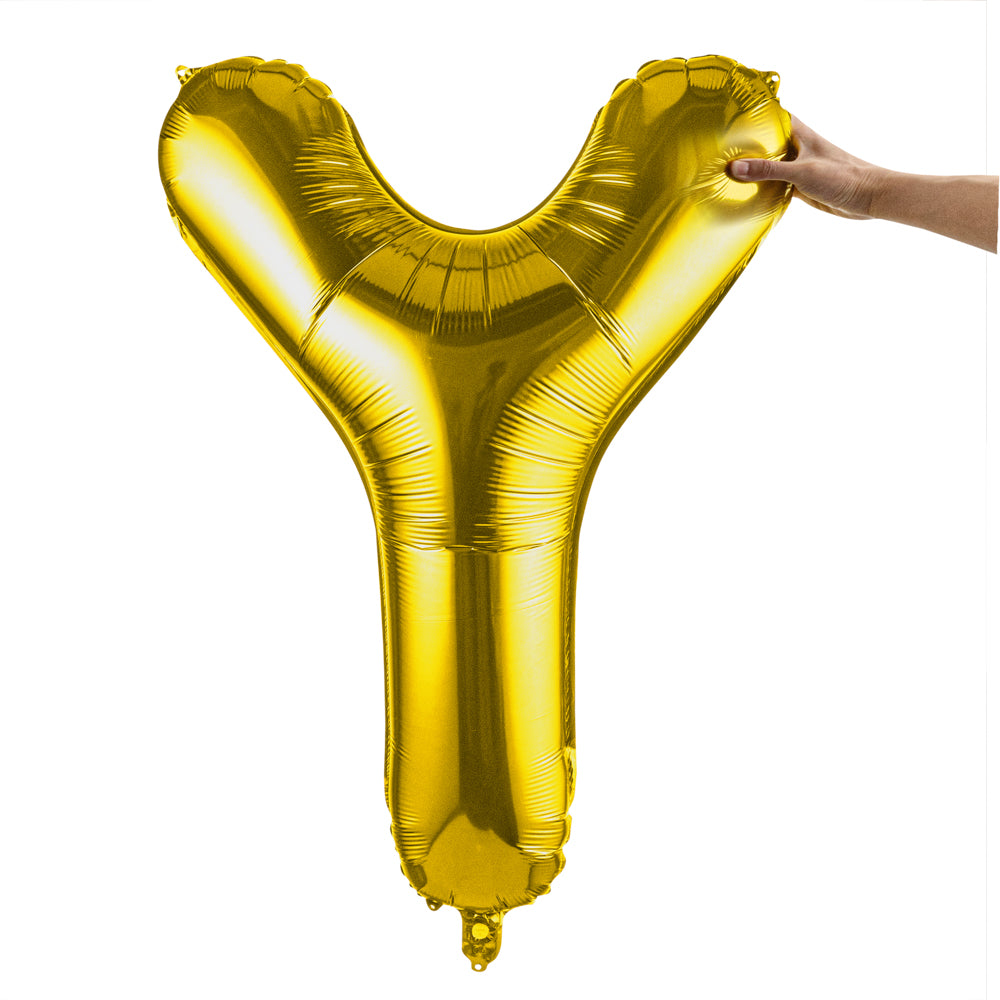 Balloonify Gold Mylar Letter Y Balloon - 40 Inch Large Foil Alphabet Balloons (1 Count) - Perfect for Birthday Parties, Baby Showers & Anniversary Decorations