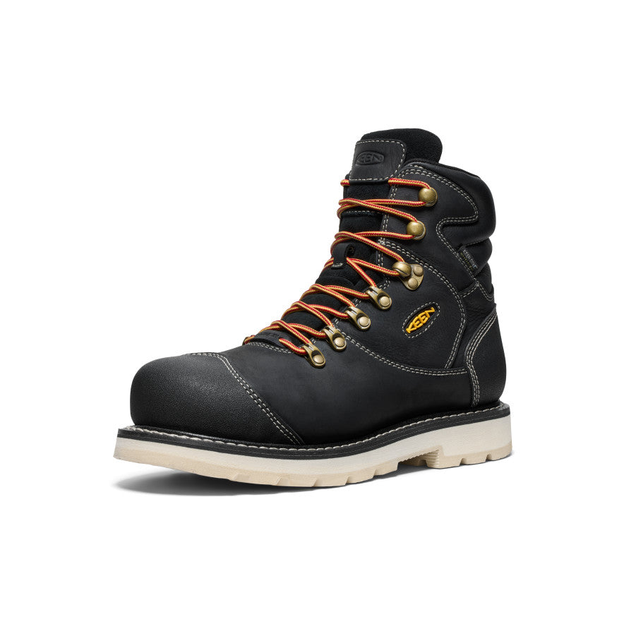 Men's Cincinnati+ 6 Waterproof 90° Heel Work Boot with Carbon Toe - Black/Sandshell | Slip Resistant Safety Shoes for Construction, Outdoor & Industrial Work